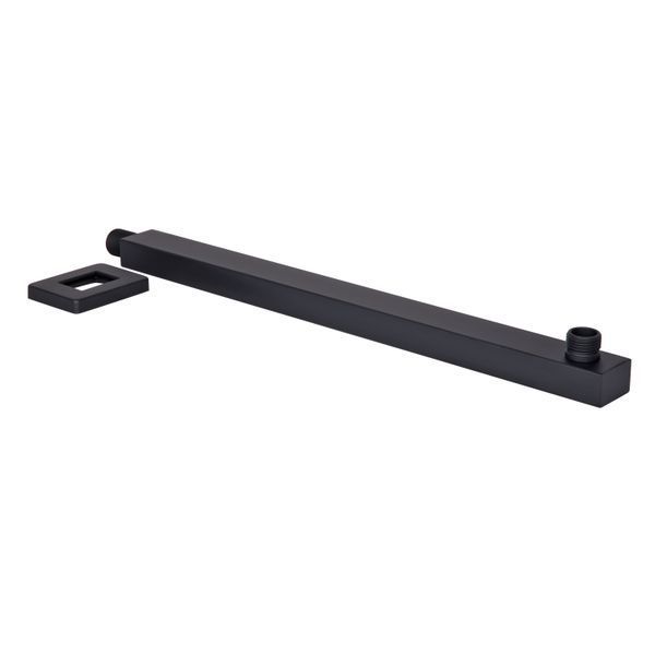 Кронштейн для верхнього душа Qtap Trubice 400 мм прямокутний QTTRU120BLM45929 Black Matt, настінний, з нержавіючої сталі SD00052053 фото