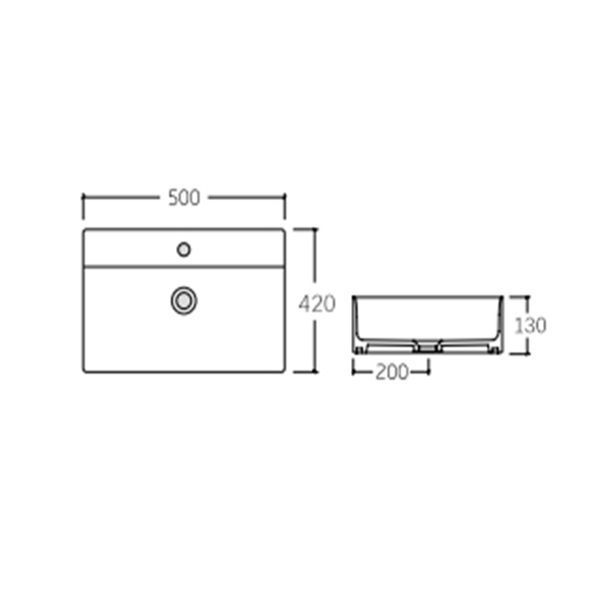 Раковина Qtap Nando LT 500х420х130 White з донним клапаном QT12112173SW SD00046273 фото