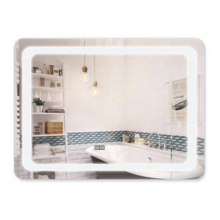 Дзеркало Qtap Mideya (DC-F908) 800х600 з LED-підсвічуванням Touch, з антизапітнінням, з годинником, диммером SD00034652 фото