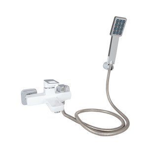 Смеситель для ванны Lidz Wawel 006 (c душевым гарнитуром) (k35) LDWAW006WHI45398 White, однорычажный, литой SD00051522 фото