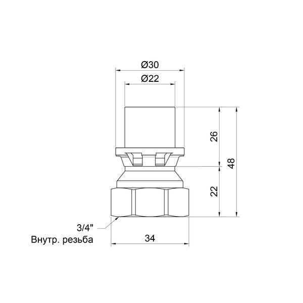 Переходник пресс Icma 20х3/4" ВР №401 SD00007080 фото