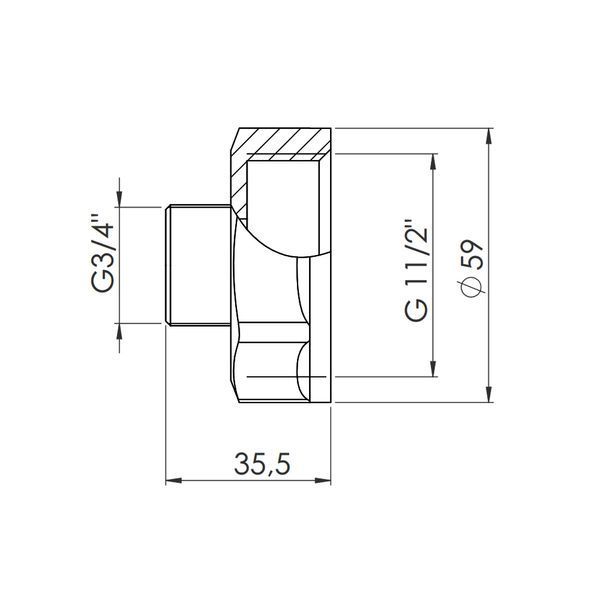 Перехід SD Forte 1" 1/2х3/4" ВЗ SF3604020 SD00002607 фото