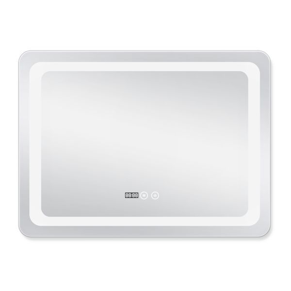 Дзеркало Qtap Mideya (DC-F908) 800х600 з LED-підсвічуванням Touch, з антизапітнінням, з годинником, диммером SD00034652 фото