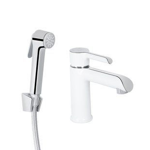 Смеситель для раковины Qtap Grand (с гигиеническим душем) QTGRA272CRW45671 Chrome/White, однорычажный, белый SD00051795 фото