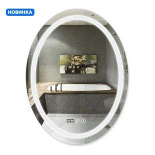 Дзеркало Qtap Mideya (DC-F801) 600х800 з LED-підсвічуванням Touch, з антизапітнінням, годинником, диммером SD00034655 фото