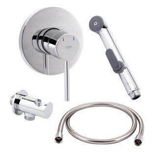 Комплект для гігієнічного душу Qtap Spring Chrome: Змішувач QTSPRCRM + Підключення з тримачем QTCRMBH030, 4 в 1 SD00053508 фото
