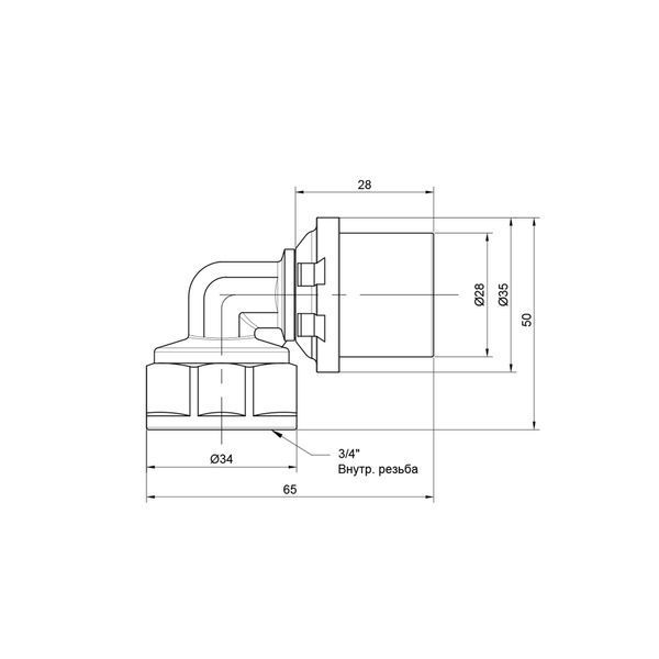 Уголок пресс Icma 26х3/4" ВР №405 SD00009794 фото