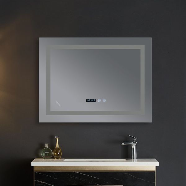 Дзеркало Mixxus WARM MR02-70x50 із LED Touch, Anti-fog, димером, регулюванням яскравості, годинником (MI6668) MI6668 фото