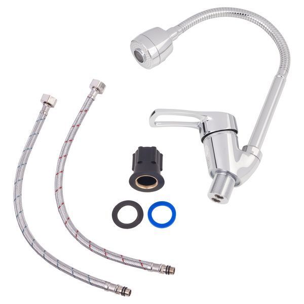 Смеситель для кухни Lidz Agata 008F4 с гибким изливом (k40) LDAGA008F4CRM35126 Chrome, двухрежимный аэратор SD00041230 фото
