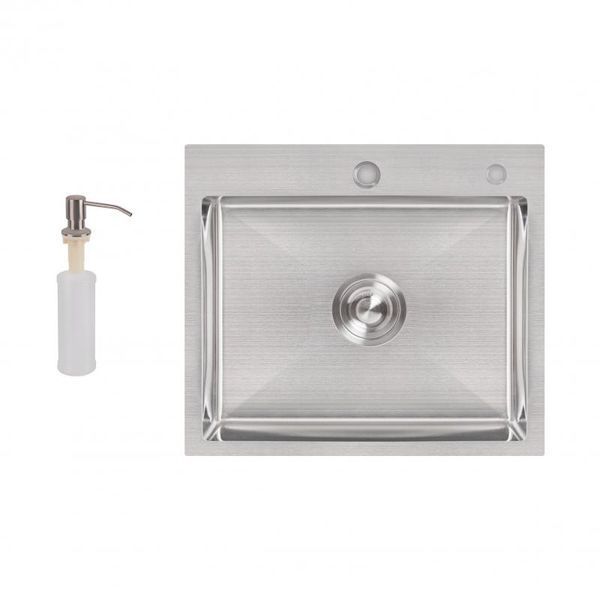 Мийка для кухні інтегрована Lidz Handmade H5045 (LDH5045BRU35383) Brushed Steel 3,0/1,0 мм SD00041487 фото
