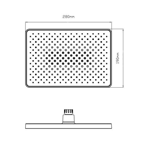 Лійка для верхнього душу Qtap Hlavova 280x280 мм прямокутна QTHLA107BLM45947 Black Matt, ABS пластик, 1 режим SD00052071 фото