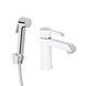 Смеситель для раковины Qtap Grand (с гигиеническим душем) QTGRA272CRW45671 Chrome/White, однорычажный, белый SD00051795 фото 1