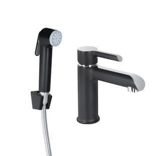 Змішувач для раковини Qtap Grand (з гігієнічним душем) QTGRA272CRB45672 Chrome/Black SD00051796 фото