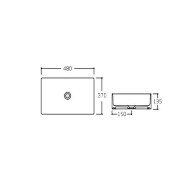 Раковина-чаша Qtap Tern 480х370х135 White с донным клапаном QT17112074W SD00046256 фото