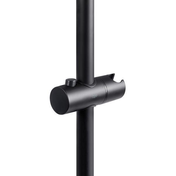 Душова стійка з тримачем універсальна Qtap Lepit 665 мм кругла QTLEP82103OB Black Matt, настінний монтаж SD00047525 фото