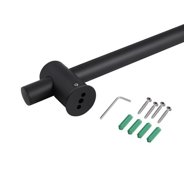 Душова стійка з тримачем універсальна Qtap Lepit 665 мм кругла QTLEP82103OB Black Matt, настінний монтаж SD00047525 фото