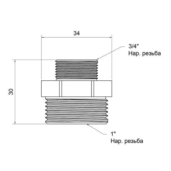 Ніпель SD Plus 1"х3/4" ЗР SD4082520 SD00047823 фото