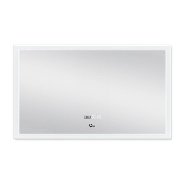 Дзеркало Qtap Mideya Classic 1000х600 з LED-підсвічуванням Touch, з антизапітнінням, годинником, диммером, рег. яскравості QT2078F615W SD00034658 фото