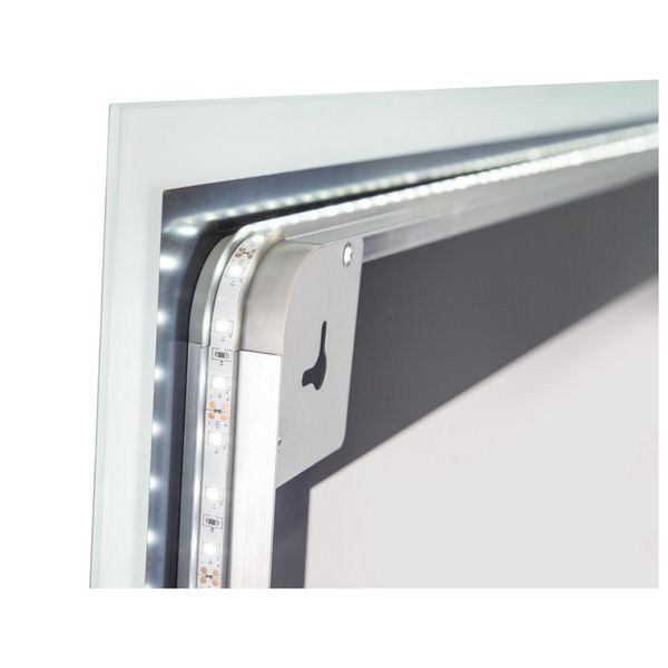 Дзеркало Qtap Mideya Classic 1000х600 з LED-підсвічуванням Touch, з антизапітнінням, годинником, диммером, рег. яскравості QT2078F615W SD00034658 фото
