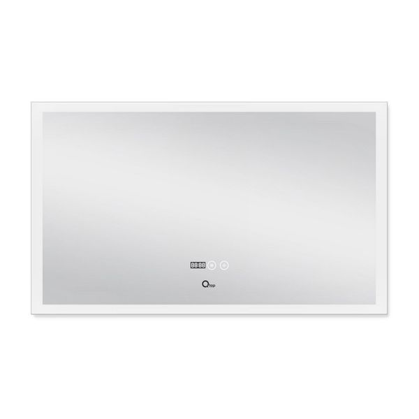 Дзеркало Qtap Mideya Classic 1000х600 з LED-підсвічуванням Touch, з антизапітнінням, годинником, диммером, рег. яскравості QT2078F615W SD00034658 фото