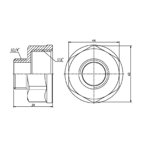 Перехід SD Forte 1" 1/4х3/4" ВЗ SF3603220 SD00002610 фото