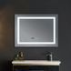 Дзеркало Mixxus WARM MR02-70x50-CASE із LED Touch, Anti-fog, димером, регулюванням яскравості, годинником (MI6669) MI6669 фото 1