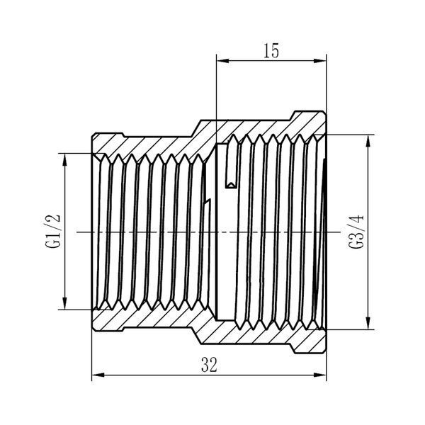 Муфта редукционная SD Forte 1/2"х3/4" ВВ SF3572015 SD00002558 фото