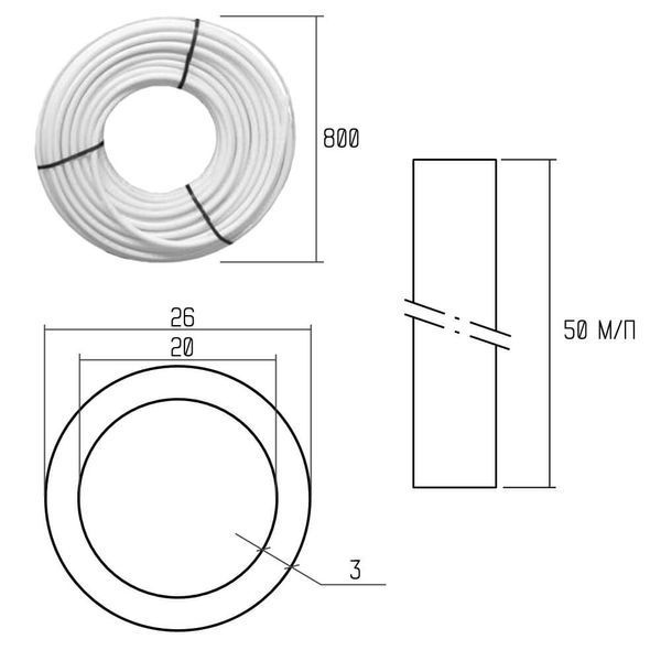 Труба PE-AL-PERT Icma 26х3 мм, 50 м №P199 SD00032018 фото