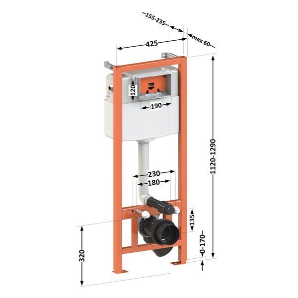 Інсталяція для унітаза Qtap Nest QT0133M425 SD00038760 фото