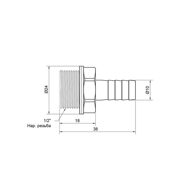 Штуцер SD Plus 10х1/2" ЗР SD4271510 SD00047938 фото