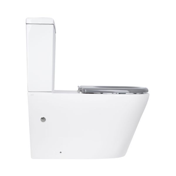 Унітаз підлоговий Qtap Freedom інклюзивний Rimless безобідковий з сидінням Soft-Close WHITE QT22226098W, з горизонтальним випуском SD00052583 фото