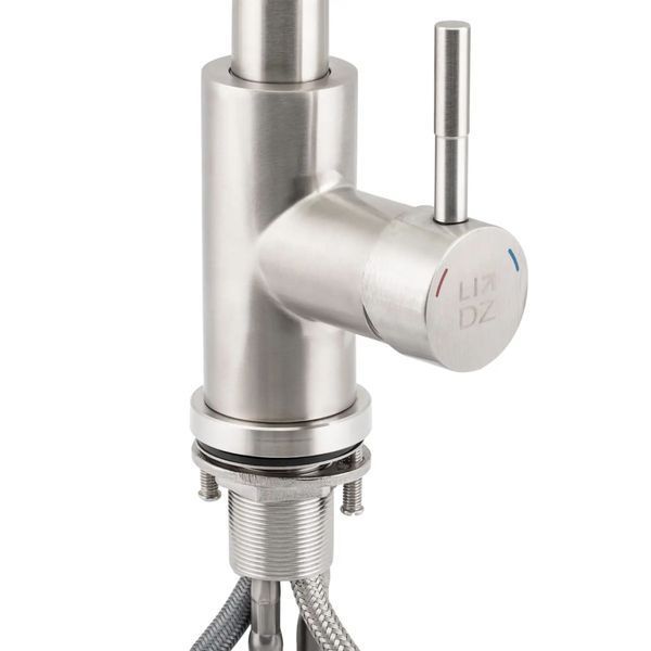 Смеситель для кухни Lidz Aria 015FL1 с выдвижным изливом (k35) LDARI015FL1NKS34944 Nickel, однорычажный SD00041048 фото