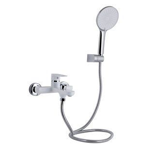 Смеситель для ванны Qtap Jay (c душевым гарнитуром) QTJAY259CRW45553 Chrome/White, латунь, однорычажный SD00051677 фото