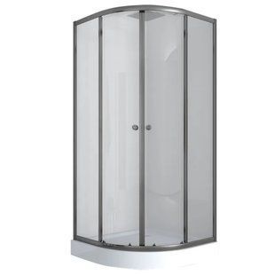 Душова кабіна Mixxus PLAIN SCT02 з низьким піддоном 90x90 см, скло 4мм, графіт (MI6901) MI6901 фото