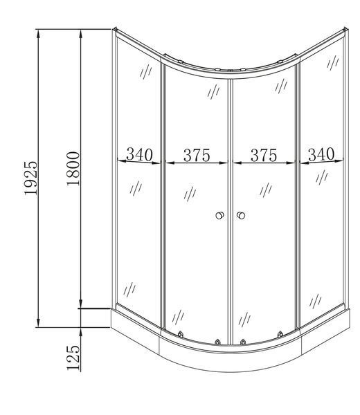 Душевая кабина Mixxus PLAIN SCT02 с низким поддоном 90x90 см, стекло 4мм, графит (MI6901) MI6901 фото