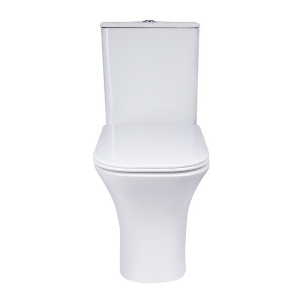 Унітаз-компакт Qtap Presto Quadro безобідковий з сидінням Soft-close QT24221215AW, підлоговий, білий SD00052480 фото