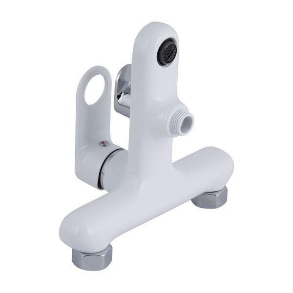 Смеситель для ванны Qtap Jay (c душевым гарнитуром) QTJAY259CRW45553 Chrome/White, латунь, однорычажный SD00051677 фото