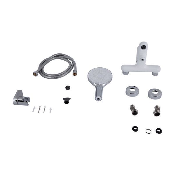 Смеситель для ванны Qtap Jay (c душевым гарнитуром) QTJAY259CRW45553 Chrome/White, латунь, однорычажный SD00051677 фото