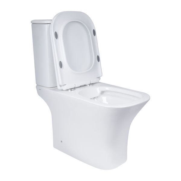 Унітаз-компакт Qtap Presto Quadro безобідковий з сидінням Soft-close QT24221215AW, підлоговий, білий SD00052480 фото