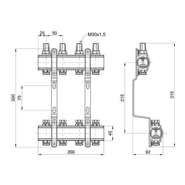Колектор SD Forte 1" 4 виходи SF002W4 SD00039965 фото
