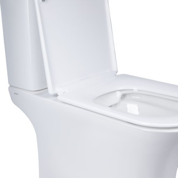 Унітаз-компакт Qtap Presto Quadro безобідковий з сидінням Soft-close QT24221215AW, підлоговий, білий SD00052480 фото