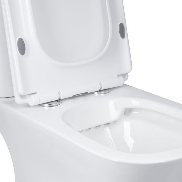 Унітаз-компакт Qtap Presto Quadro безобідковий з сидінням Soft-close QT24221215AW, підлоговий, білий SD00052480 фото