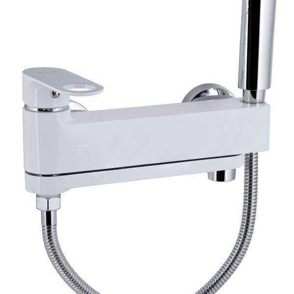 Смеситель для ванны Qtap Jay с поворотным изливом (c душевым гарнитуром) QTJAY260CRW45554 Chrome/White SD00051678 фото