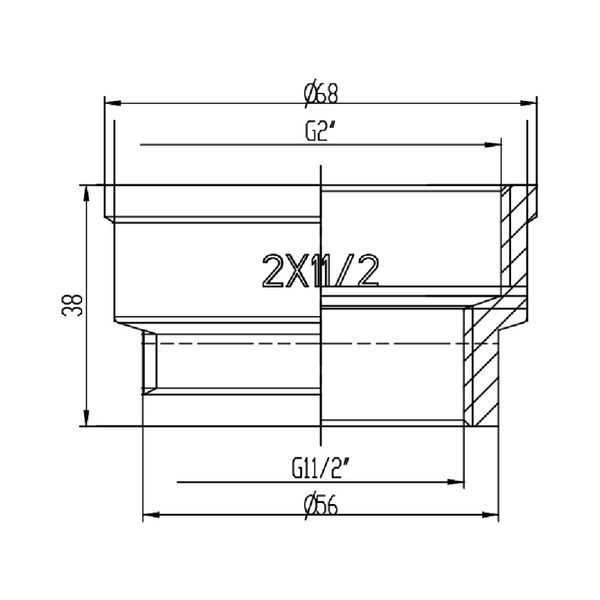 Муфта редукційна SD Forte 2"х1" 1/2 ВВ SF3575040 SD00002541 фото