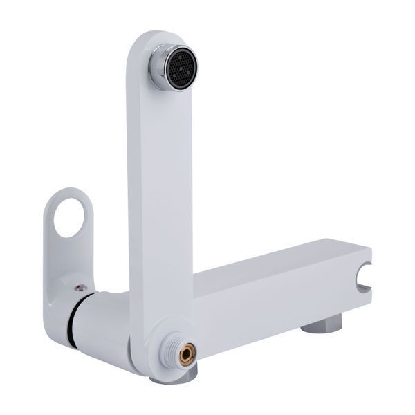 Смеситель для ванны Qtap Jay с поворотным изливом (c душевым гарнитуром) QTJAY260CRW45554 Chrome/White SD00051678 фото