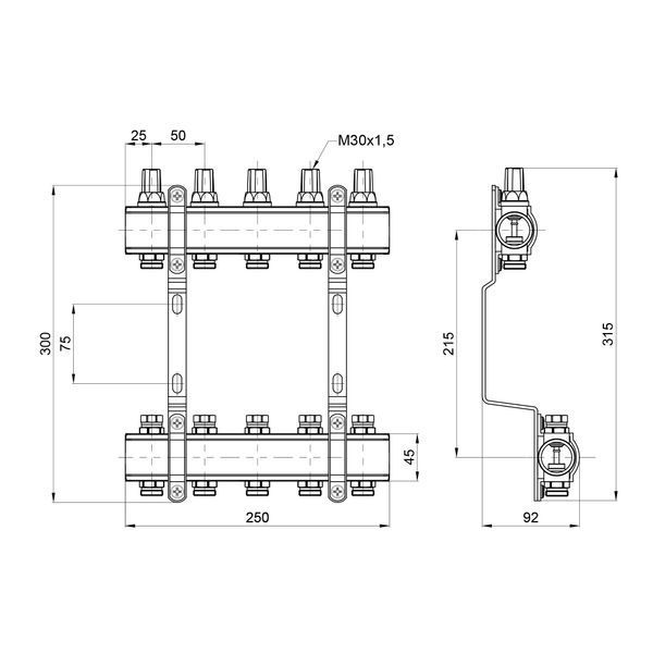 Колектор SD Forte 1" 5 виходів SF002W5 SD00039966 фото