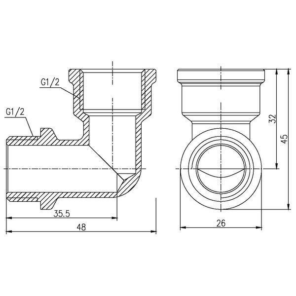 Кут SD Forte 1/2" ВЗ SF37215 SD00002702 фото