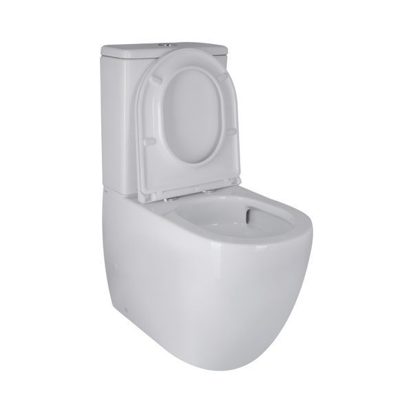 Унітаз-компакт Qtap Robin Ultra Quiet безобідковий з сидінням Soft-close QT13222128AUQ1W, підлоговий, білий колір SD00051949 фото