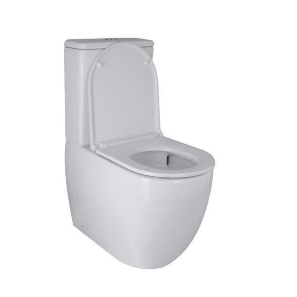 Унітаз-компакт Qtap Robin Ultra Quiet безобідковий з сидінням Soft-close QT13222128AUQ1W, підлоговий, білий колір SD00051949 фото