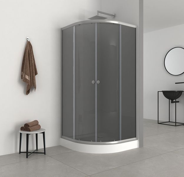 Душова кабіна MIXXUS PLAIN SCT02 90x90 см з низьким піддоном, 4 мм скло, сіре (MI6898) MI6898 фото
